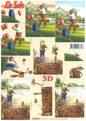 Men golfing and fishing - 4169838