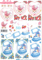 Pink Baby Pram and Blue Baby Cribe - 4169903