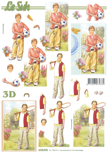 Young Boy playing Tennis and Football - 4169978