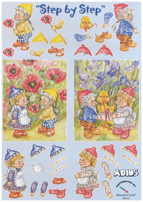 Elves in Garden A4 Sheet - 41USBS B