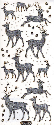 Christmas Riendeer Silver Glitter - 441SGL-Peel