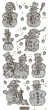 Christmas Snowman Silver Glitter - 442SGL-Peel