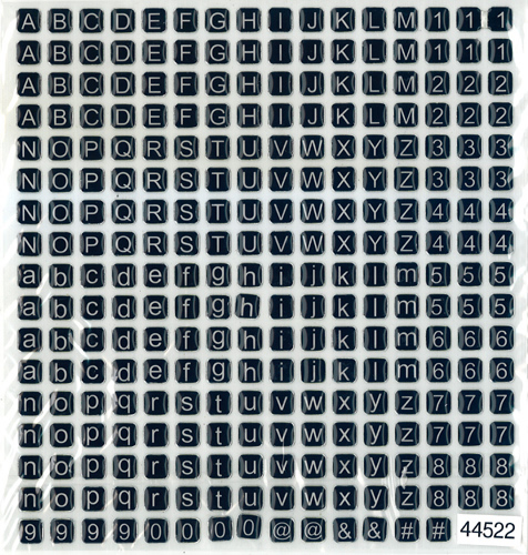Black White letters Stickers - 44522