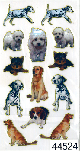 Dogs x13 Gold line Stickers - 44524