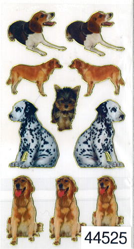 Dogs x10 Gold line Stickers - 44525
