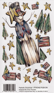 EZ Rub On Patriotic Snowman - 452THO