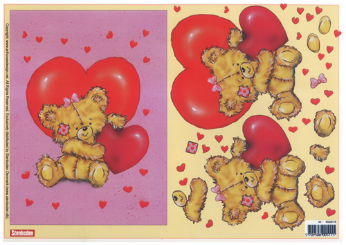 Valentine Bears Large A4 Sheet - 462818 B
