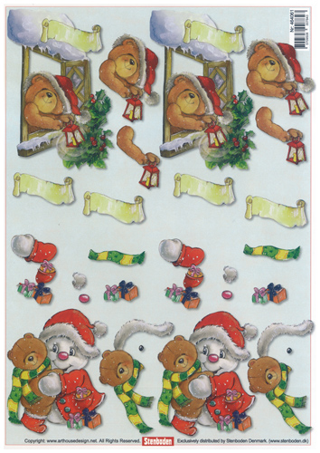 Ted Snowman At Christmas A4 Sheet - 464061 B