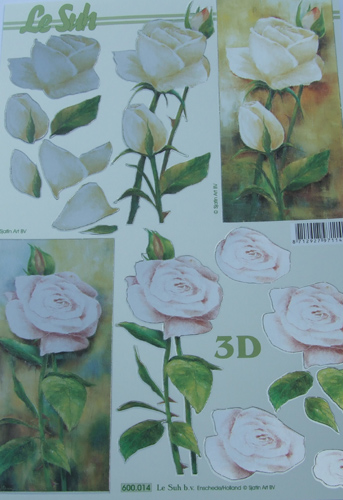 New Metallic Diecuts - Yellow and Pink Rose - 600014
