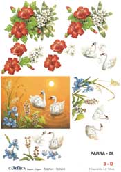 Swans And Red Flowers - 625009