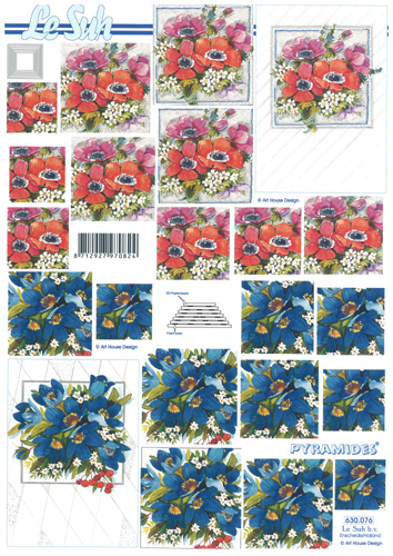 Decoupage sheets suitable for card making and scrapbooking - 630076