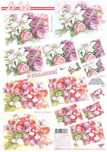 Decoupage sheets suitable for card making and scrapbooking - 630077