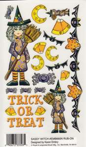 EZ Rub Ons Glow in the Dark Sassy Witch - 660NEMB