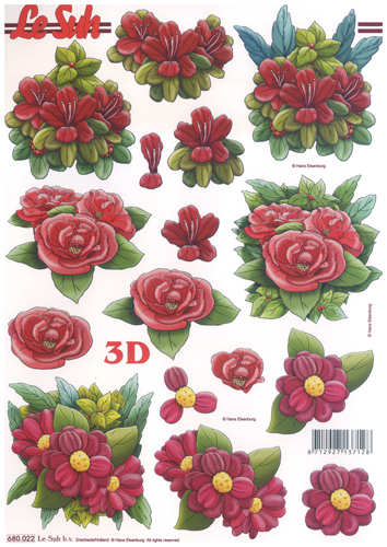 Die Cut Christmas Flowers A4 Sheet from LeSuh - 680022