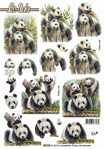Le Suh Diecuts Panda A4 Sheet - 680105