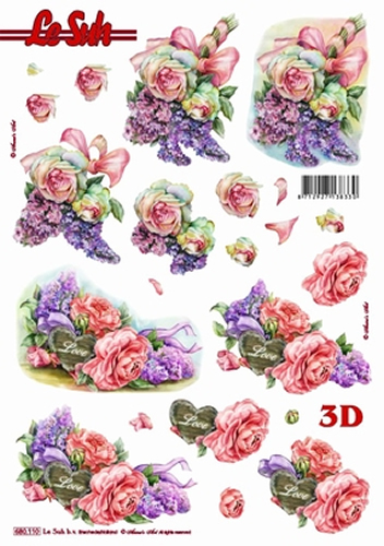 Le Suh Diecuts Bouquet of Flowers A4 sheet - 680110