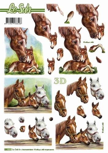 Le Suh Diecuts Horse and Foal A4 Sheet - 680111