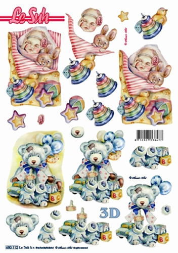 Le Suh Diecuts Baby Boy and Girl A4 Sheet - 680112
