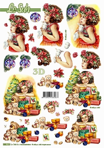 Le Suh Diecuts Christmas flower Girl A4 Sheet - 680119