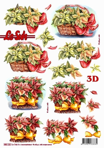 Le Suh Diecuts Christmas Flowers A4 Sheet - 680120