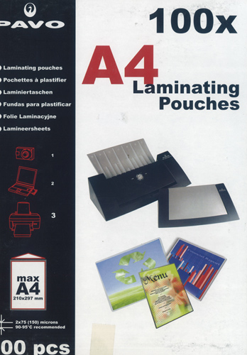 A4 Laminating Pouches 150 microns Pack of 100 - 7100