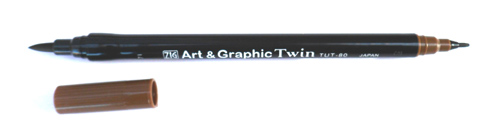 Zig Art Graphic Twin Pen Colour Brown - TUT-80/71
