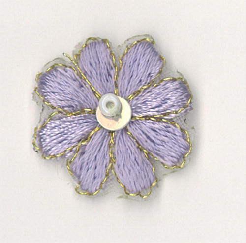 5 x Flower heads Lilca trimmed in Gold - 7305