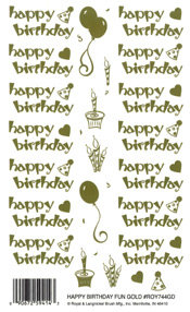 Happy Birthday Gold Meta Rub - 744GDROY