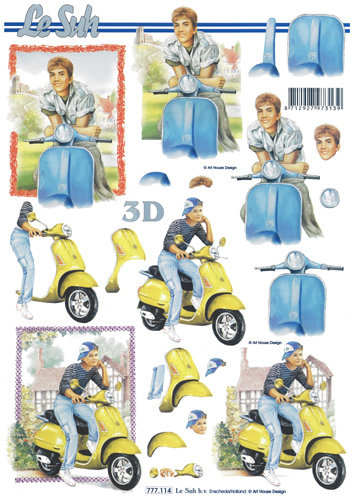 Teenage boy with Motor scooter - 777114