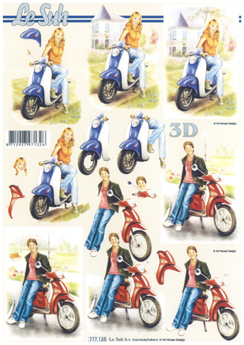 Teenagers with Scooters (motor Bikes) Boy and Girl - 777125