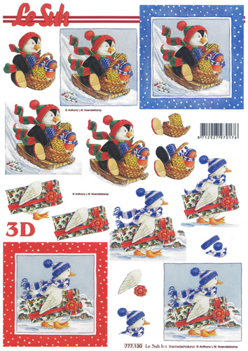 Peguin and duck on christmas deliveries - 777130