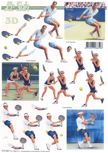 His And Her Playing Tennis - 777391