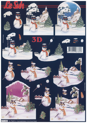 Snowman Scene A4 Sheet - 777450