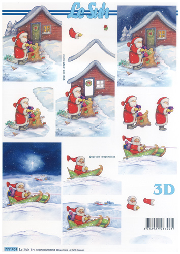 Father Christmas on his visits A4 Sheets - 777451