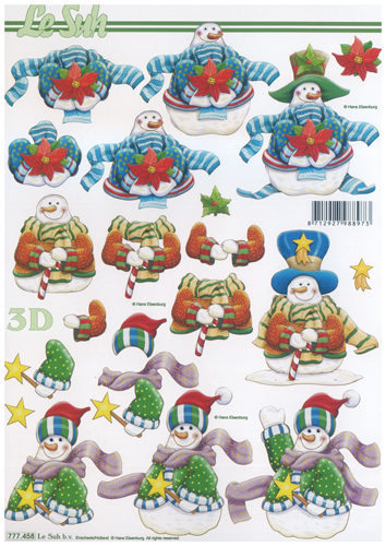 Smarty Snowmen on Christmas Holidays A4 Sheet - 777458