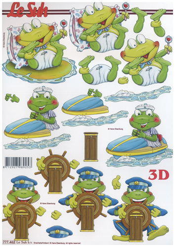 Baby Frog and sailor Frog A4 Sheet - 777462