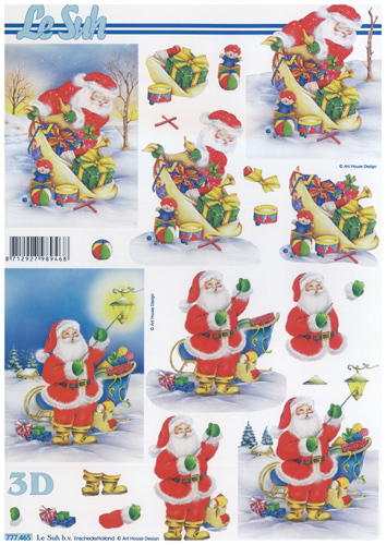 Father Christmas And Sleigh A4 Sheet - 777465