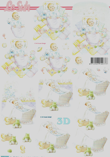 Baby in Crib and on Blanket - 777576