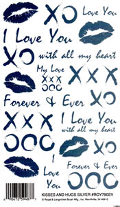 Kisses and HUGS Silver Rub On - 790SVROY