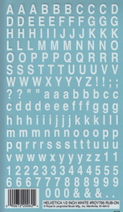 EZ Rub On Helvetica 1/2inch White - 795ROY