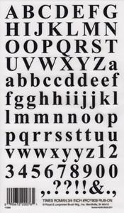 EZ Rub On Times Roman 3/4inch - 809ROY