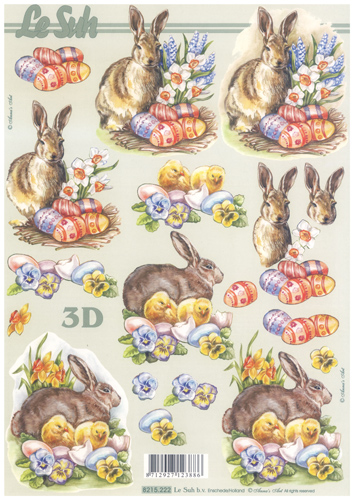 Easter Bunnies and Eggs A4 Sheet - 8215222