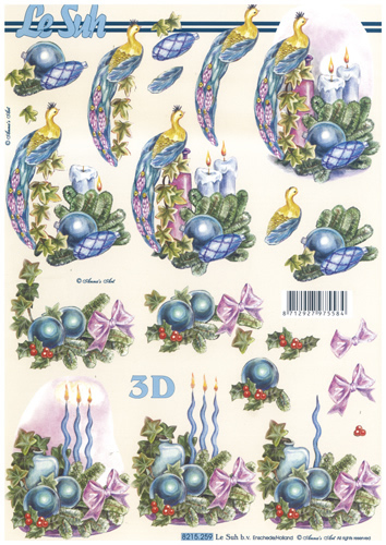 Christmas Baubles Candles And Bird - 8215259