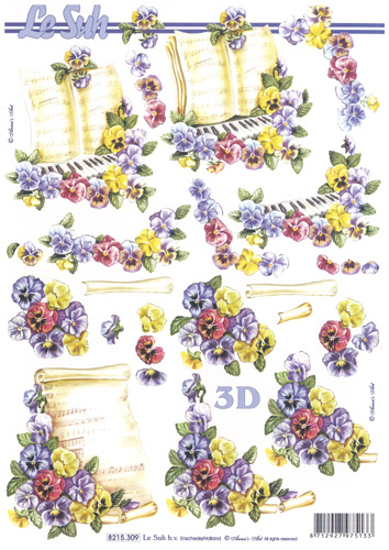 Pansies Book And Scrolls - 8215309