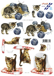 Kittens With Ball of Wool - 821549