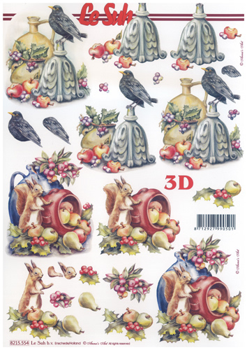 Winter Bird and Squirrel A4 Sheet - 8215554