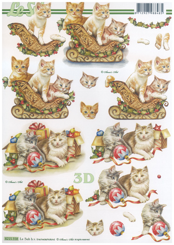 Cats and presents at Christmas A4 Sheet - 8215558