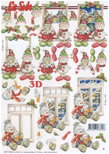 Father Christmas and Snowman A4 Sheet - 8215564