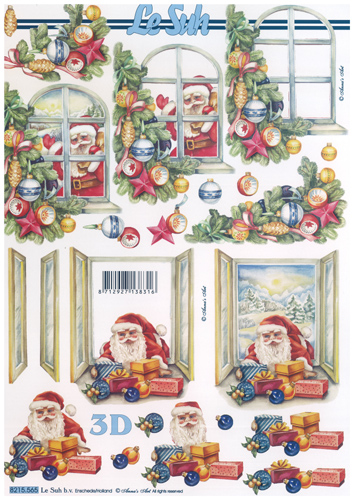 Santa Through the window A4 Sheet - 8215565