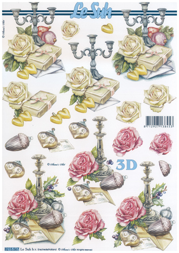 Flowers hearts and gift A4 Sheet - 8215567